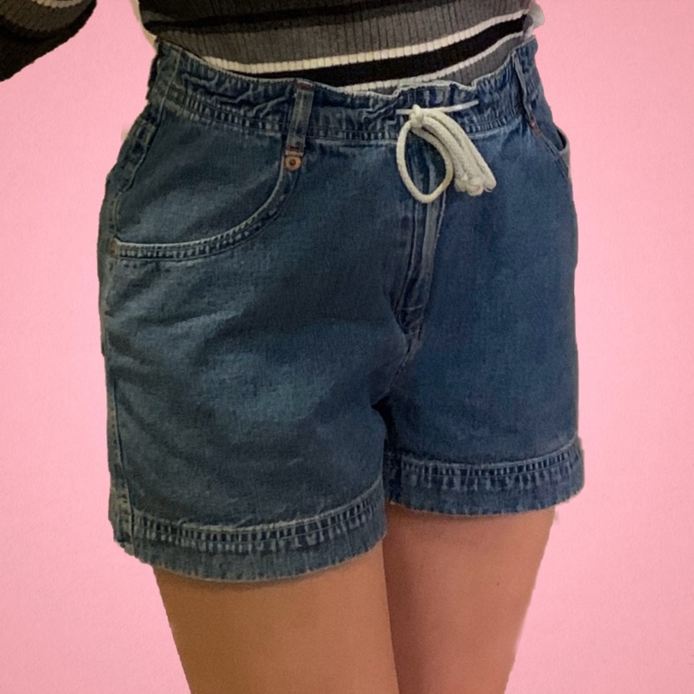 VINTAGE TIED JEAN SHORTS
